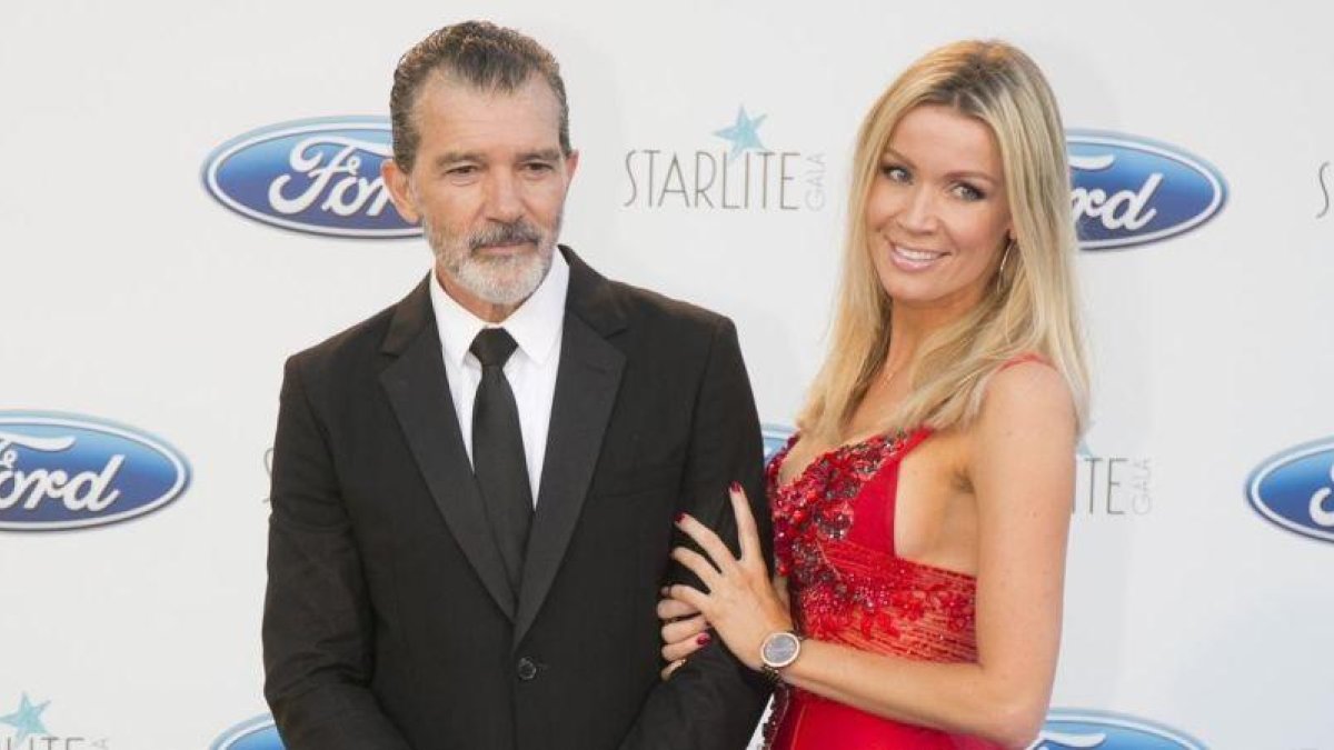 Antonio Banderas y Nicole Kimpel, en la gala Starlite, el pasado sábado en Marbella.-ALVARO CABRERA