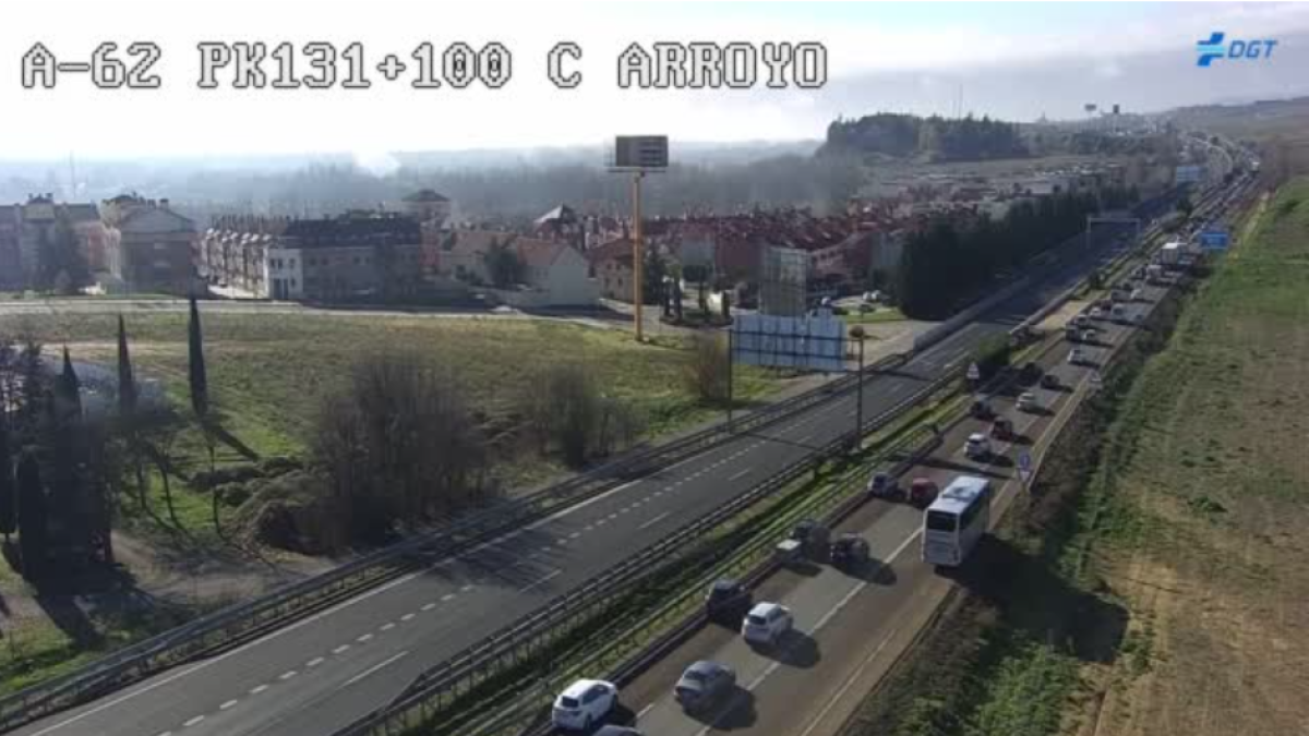 Retenciones en la A-62 tras un accidente. DGT