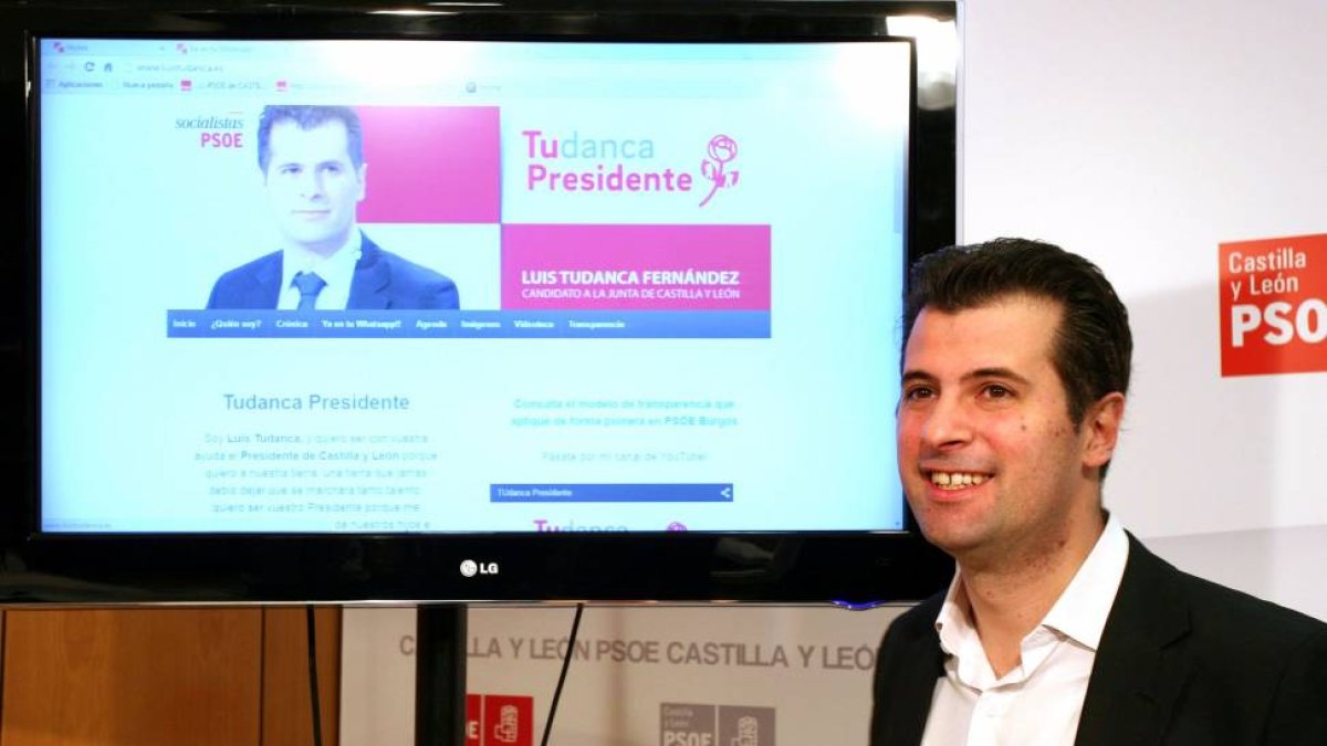 El secretario general del PSCyL, Luis Tudanca, presenta la página web de su candidatura a la Presidencia de la Junta de Castilla y León-Ical