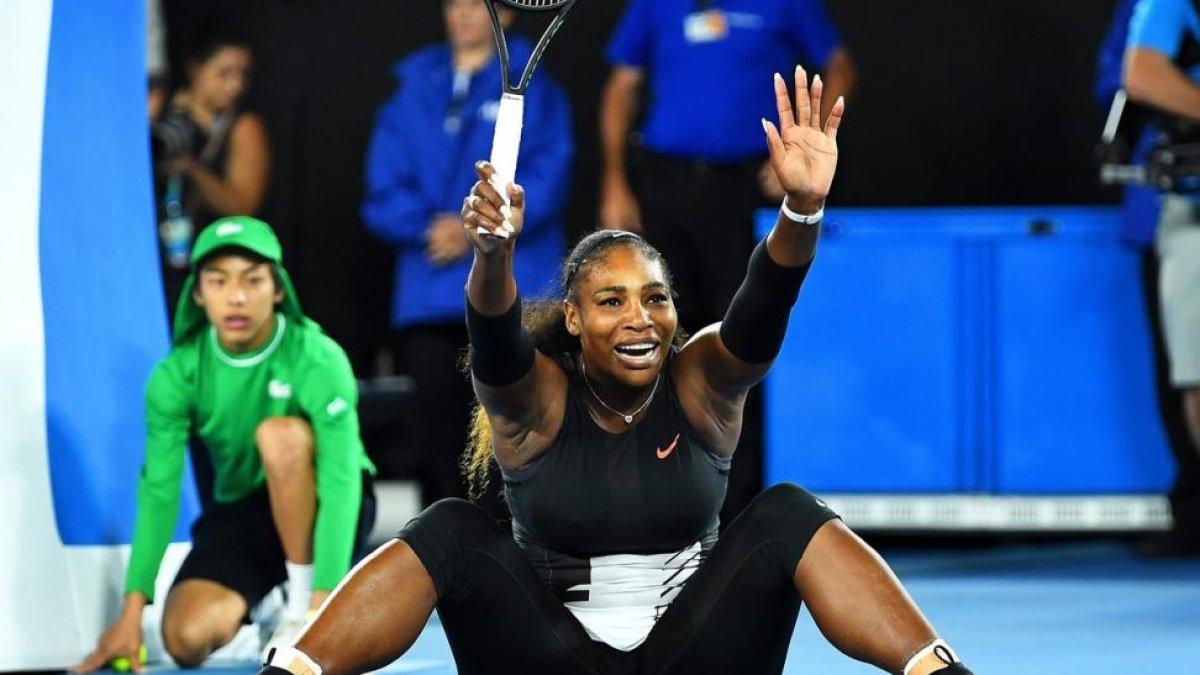 Serena Williams celebrando un punto.-