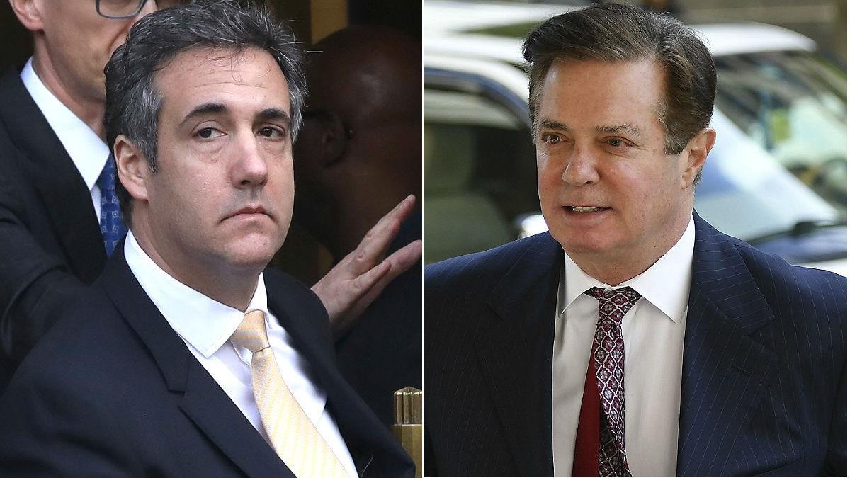 De izquierda a Derecha, Michael Cohen y Paul Manafort, exabogado y exjefe de campaña, respectivamente, del presidente de EEUU Donald Trump.-