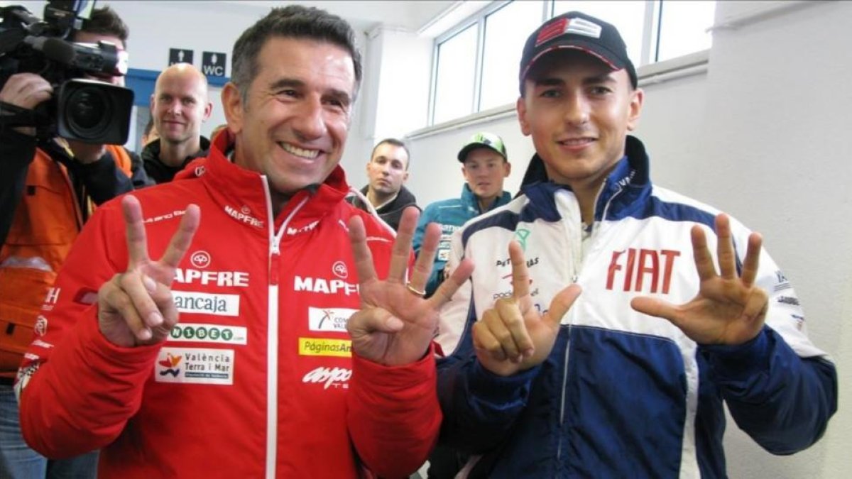 Jorge Martinez Aspar y Jorge Lorenzo, en una foto de archivo.-EMILIO PÉREZ DE ROZAS