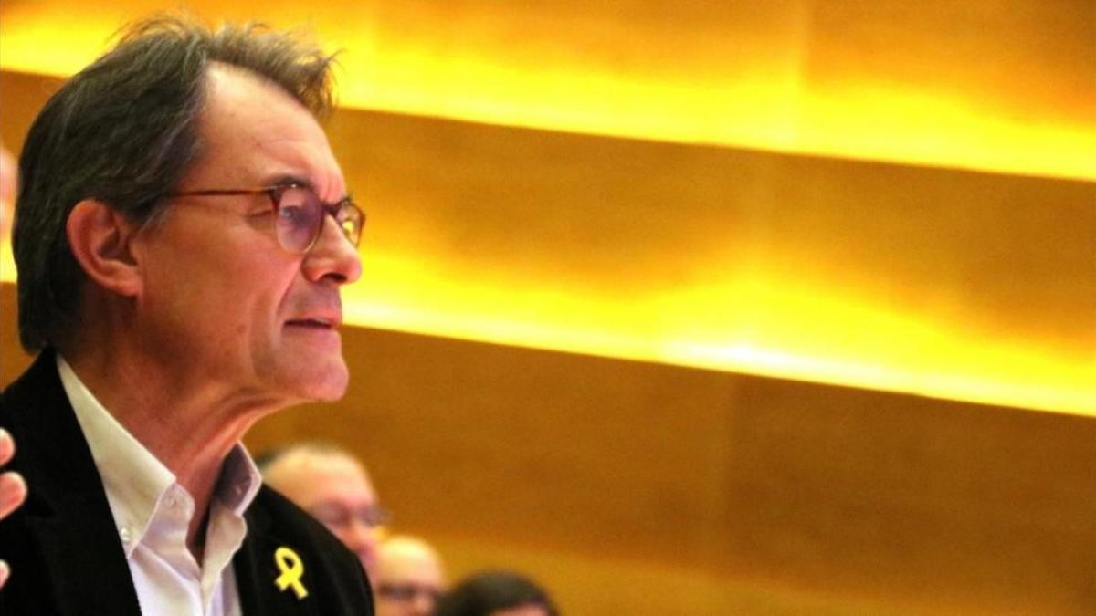 Artur Mas, en el Consell Nacional del PdeCAT.-/ BERNAT VILARO
