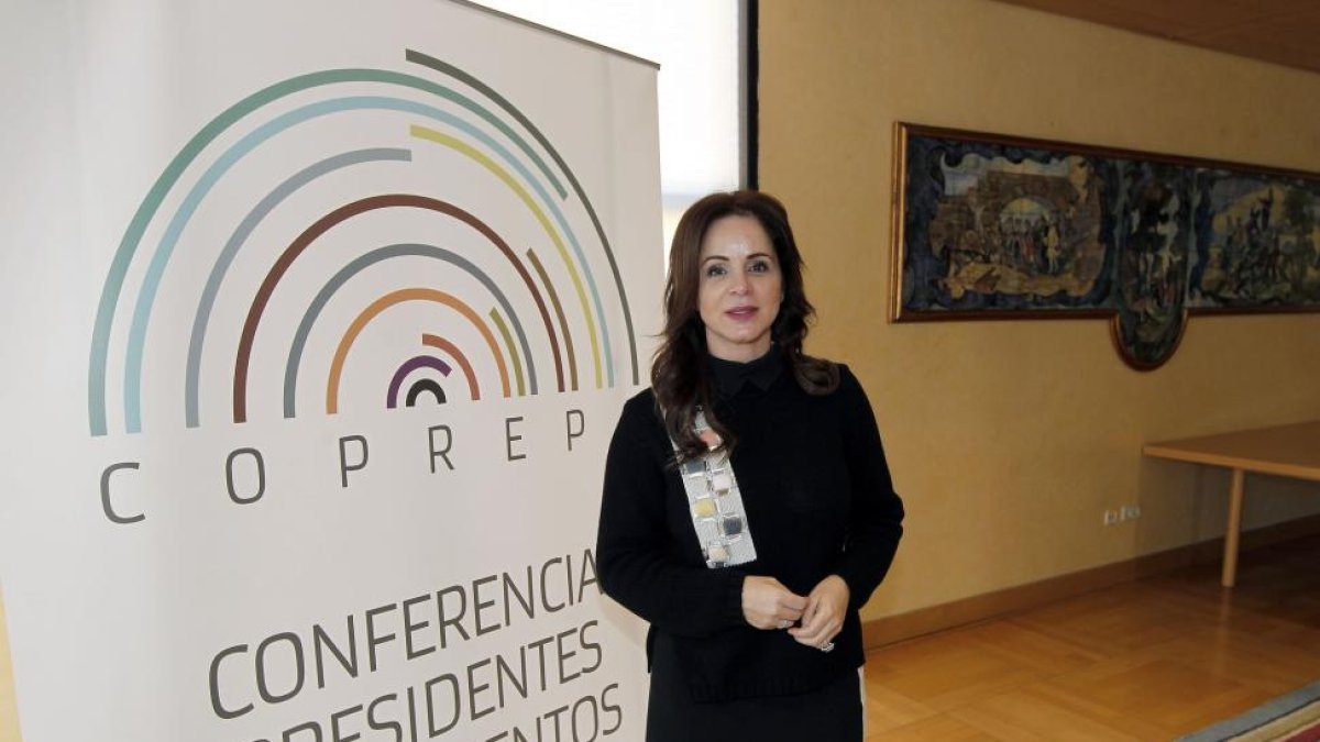 La presidenta de la Cortes de Castilla y León, Silvia Clemente, asiste al plenario de la Conferencia de presidentes de Parlamentos Autonómicos (Coprepa)-Ical