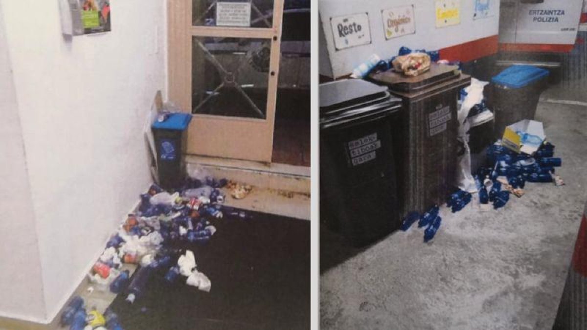 La basura se acumula en comisarías de la Ertzaintza de Guipúzcoa.-SIPE