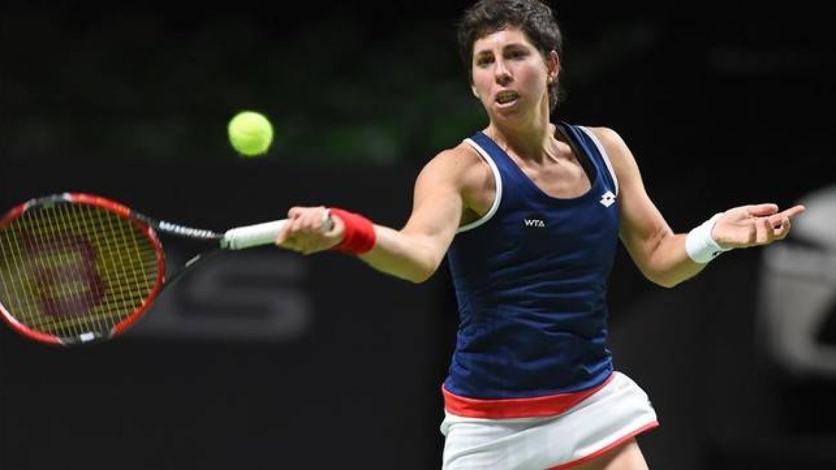 Carla Suárez, vencedora de Kvitova.-Foto: AFP/ LUC CLAESSEN