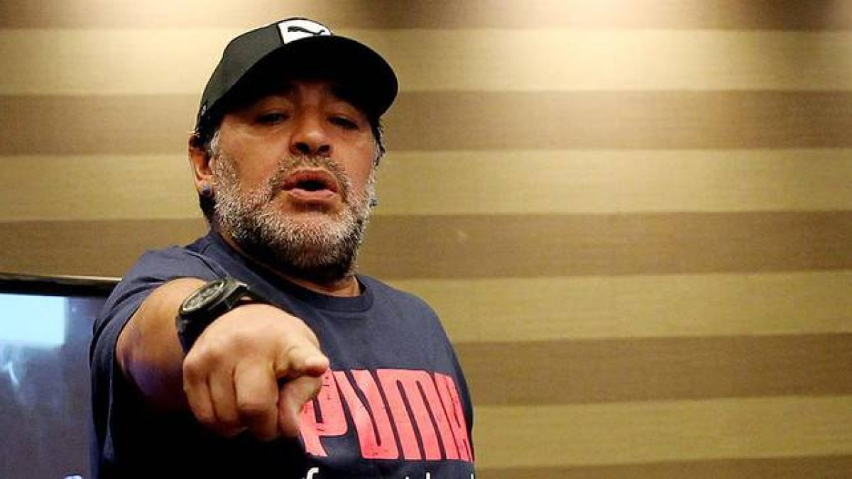 Diego Armando Maradona, durante una rueda de prensa.-Foto: EFE / LEONARDO MUÑOZ