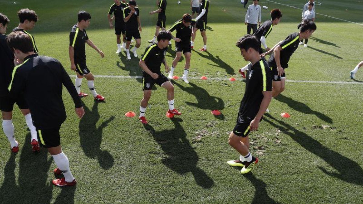 Corea, en su último entrenamiento.-RITCHIE B. TONGO (EFE)