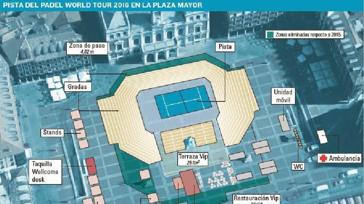 Pista del Padel World Tour 2016 en la Plaza Mayor.-EL MUNDO DE CASTILLA Y LEÓN