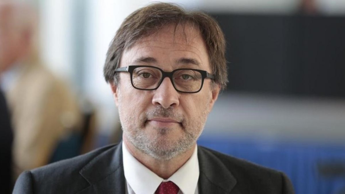Agustí Benedito, en la conferencia de Raúl Romeva.-CARLOS MONTAÑES