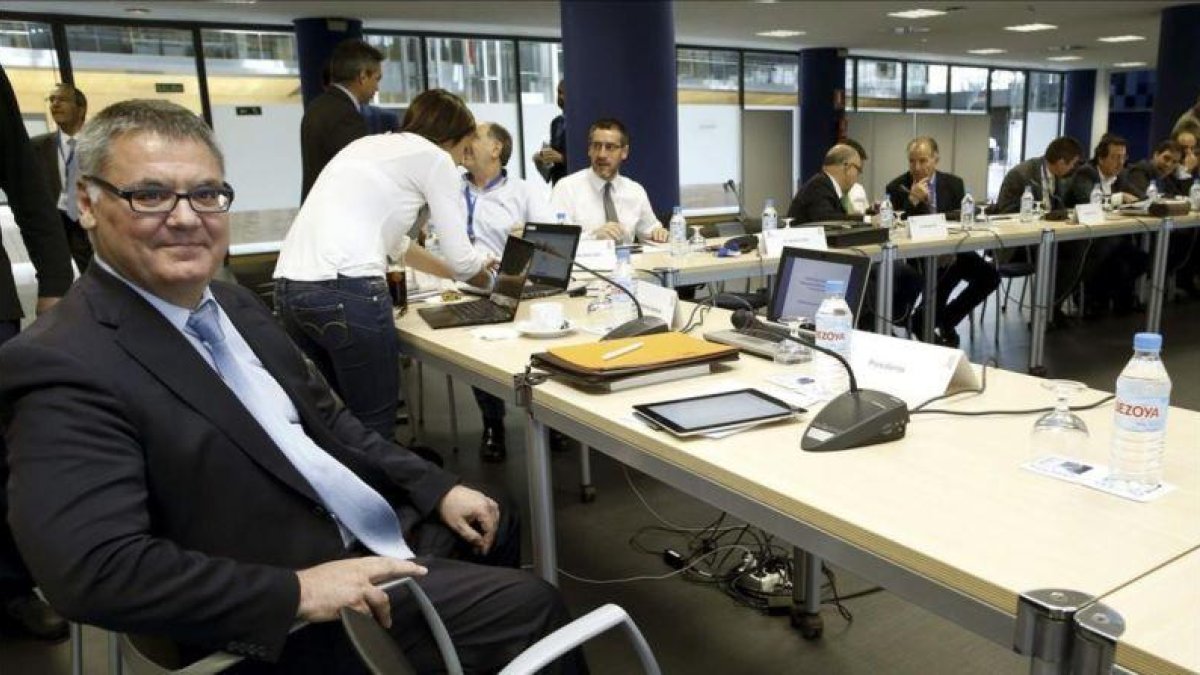 Francisco Roca, presidente de la ACB en una reciente asamblea de clubs-SERGIO BARRENECHEA / EFE