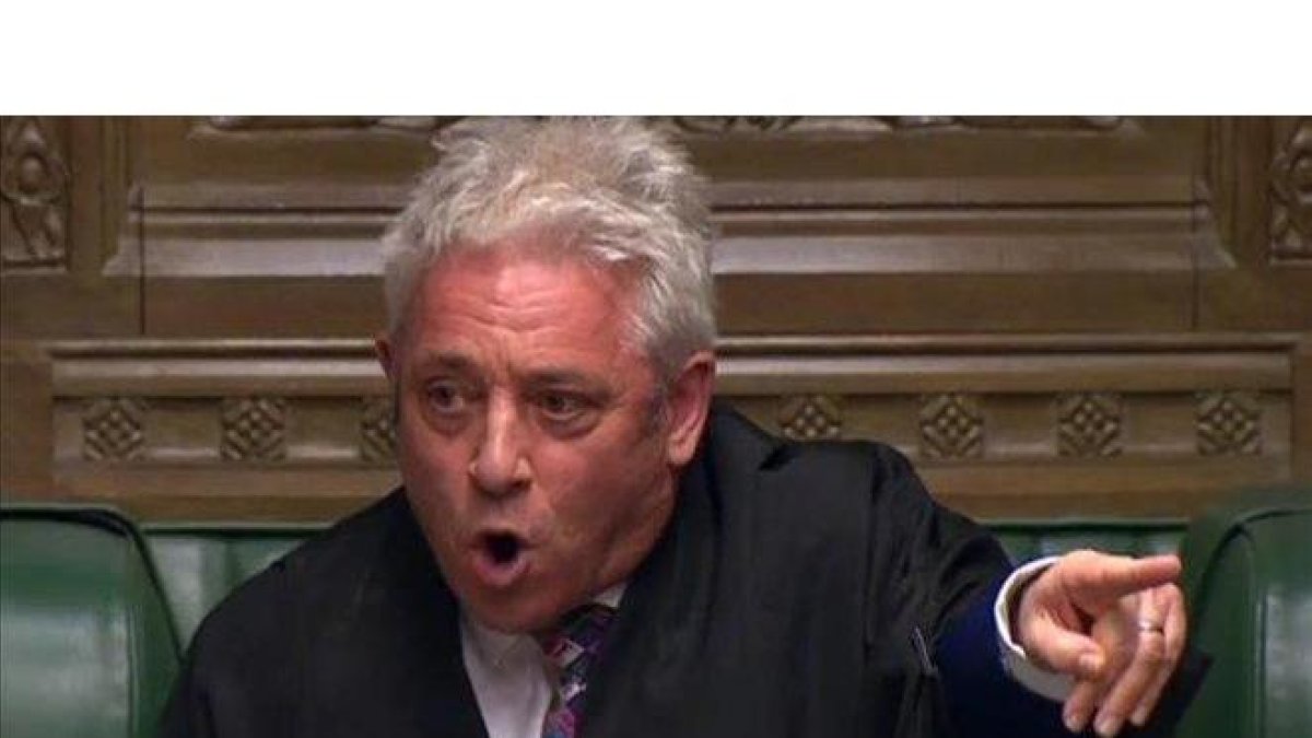 El presidente del Parlamento, John Bercow, durante una sesión parlamentaria que tuvo lugar el marzo pasado.-AFP