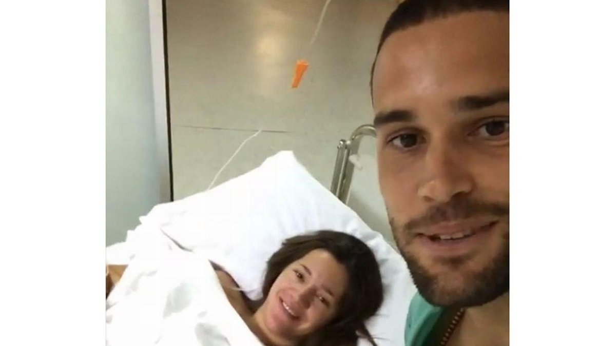 Malena Costa y Mario Suárez después del nacimiento de su primera hija, Matilda.-INSTAGRAM