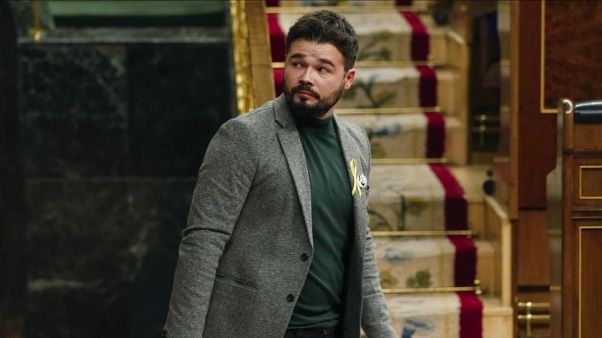 Gabriel Rufián, portavoz de ERC, este martes en el Congreso.-/ PERIODICO (EFE / ZIPI)