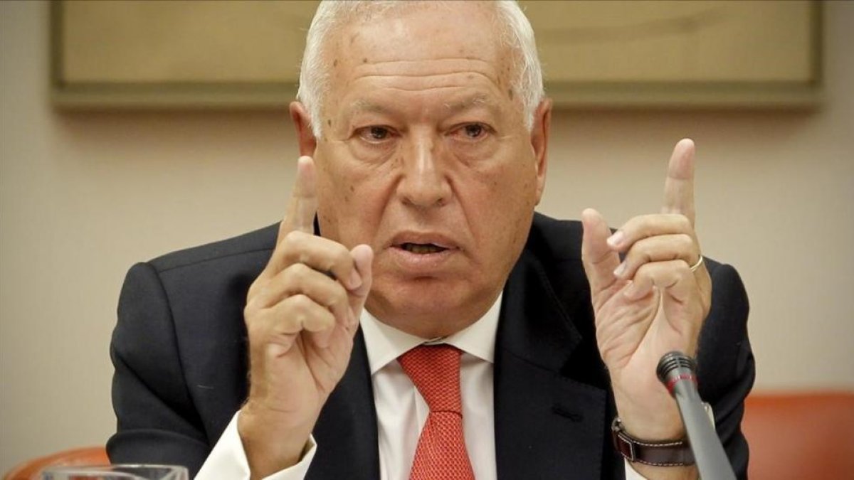 El ministro de Asuntos Exteriores, José Manuel García Margallo, en una reciente comparecencia en comisión.-/ JOSÉ LUIS ROCA
