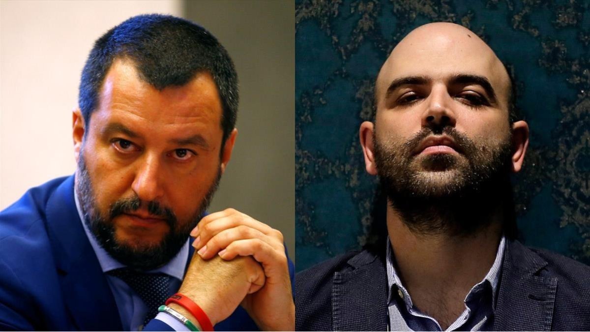 Matteo Salvini y Roberto Saviano. /-EL PERIÓDICO