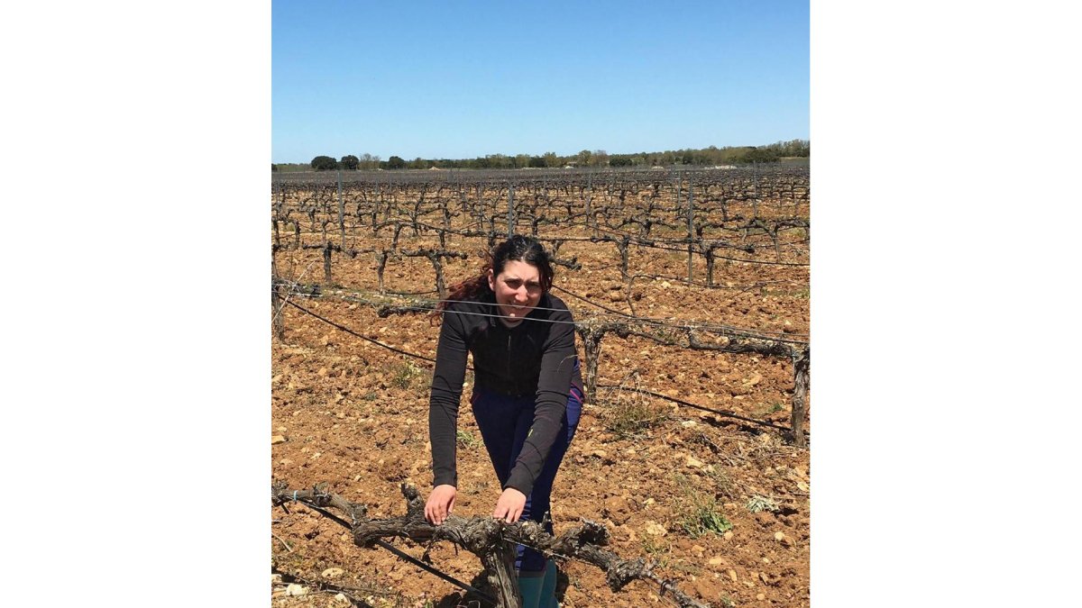 Yara Alonso en su explotación de Pesquera de Duero (Valladolid).-E. M.