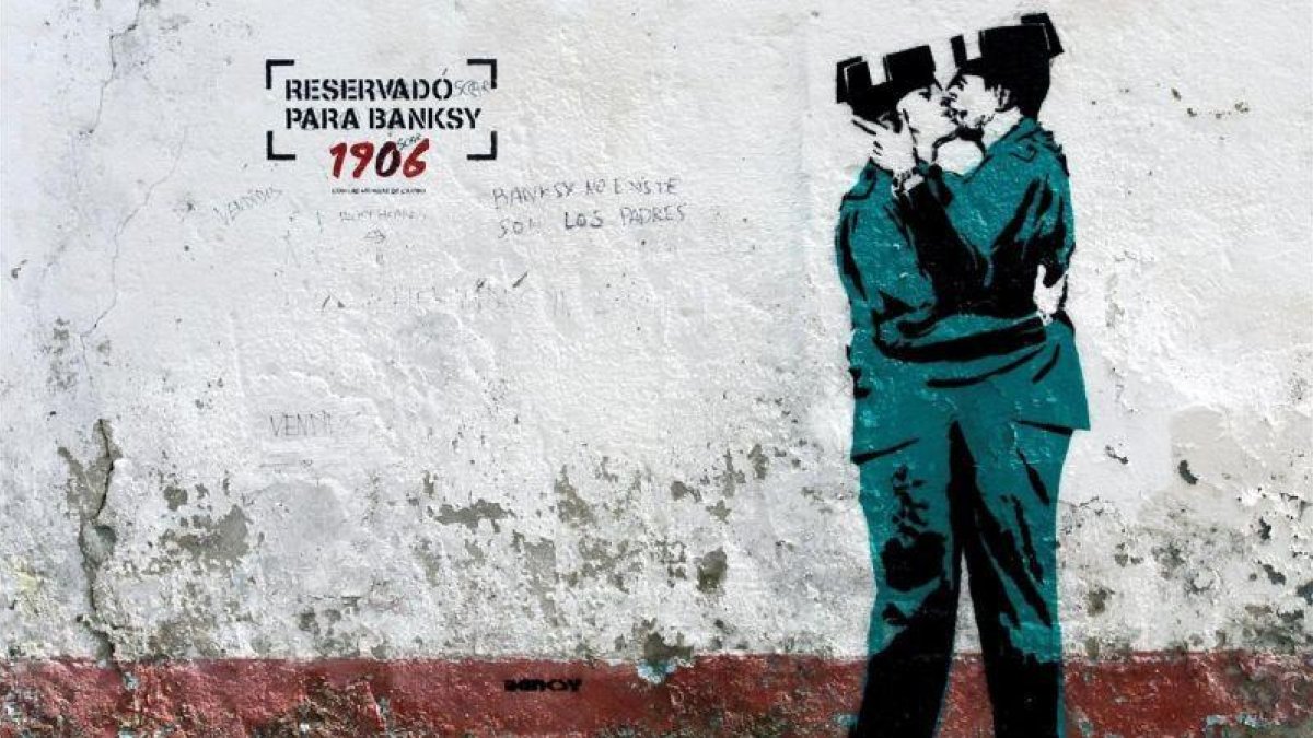 La obra que podría corresponder a Banksy.-KIKO DELGADO