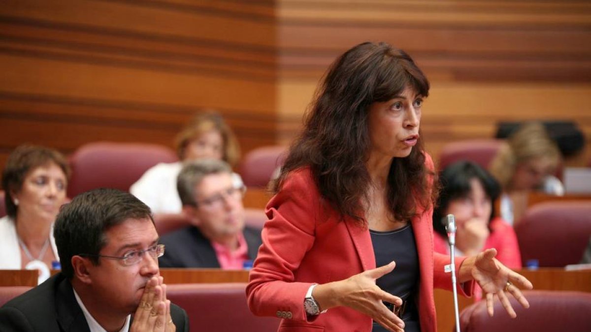 La procuradora socialista Ana Redondo durante su intervención en el Pleno de las Cortes de Castilla y León-Ical