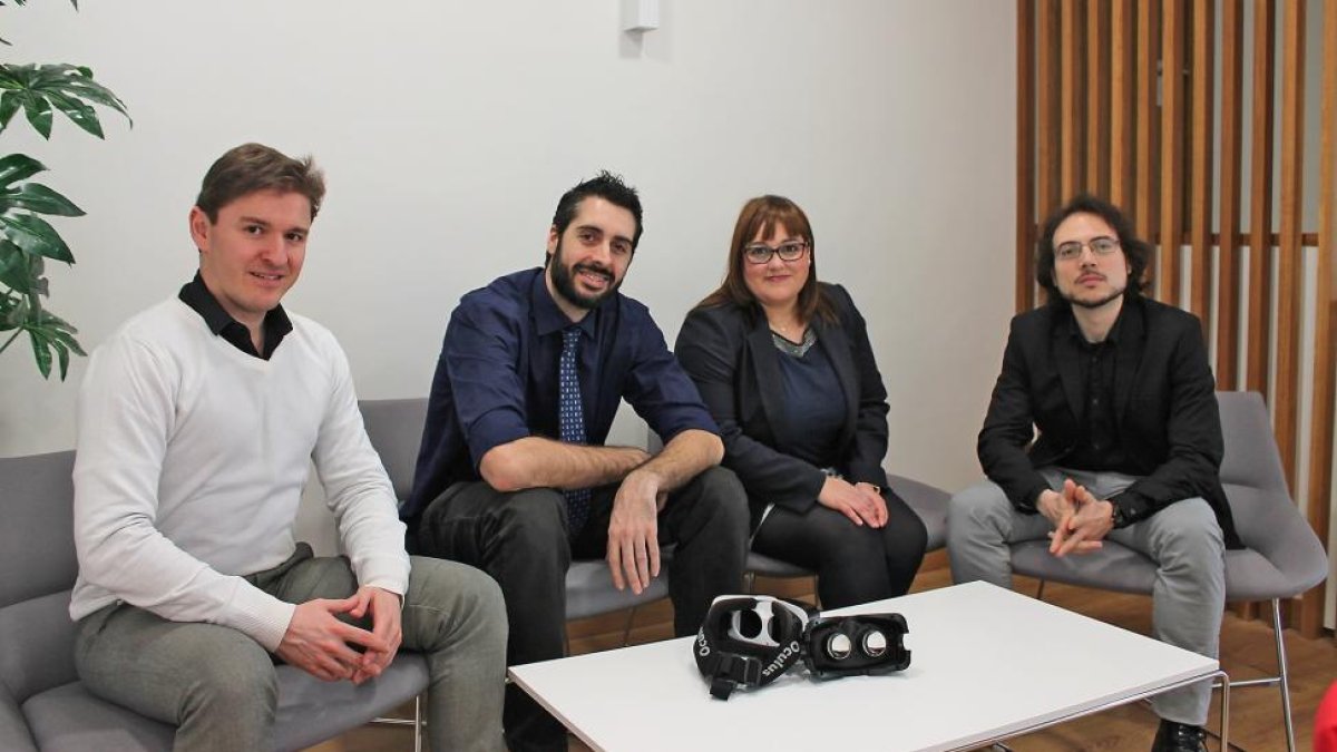 Azael Herrero, Jaime Finat, Begoña Coco y Carlos Baladrón en la UEMC.-EL MUNDO