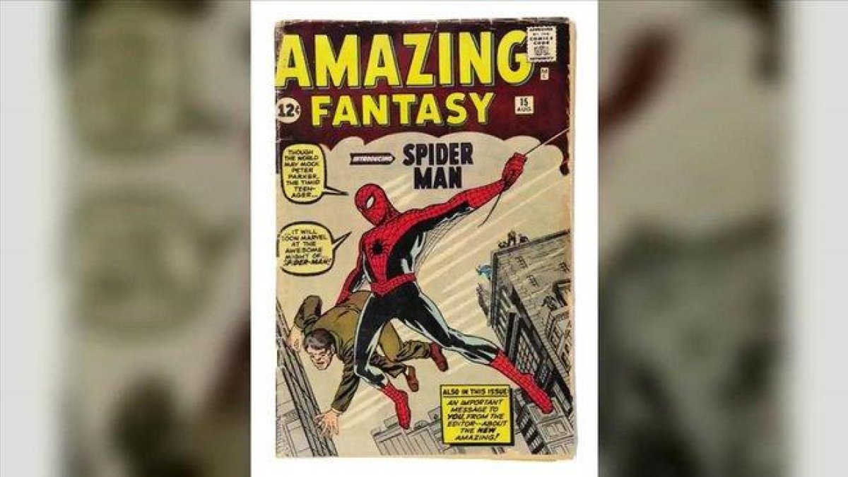 Ejemplar a subasta de ’Amazing Fantasy #15’, que contiene la primera historia completa de Spider-Man.-