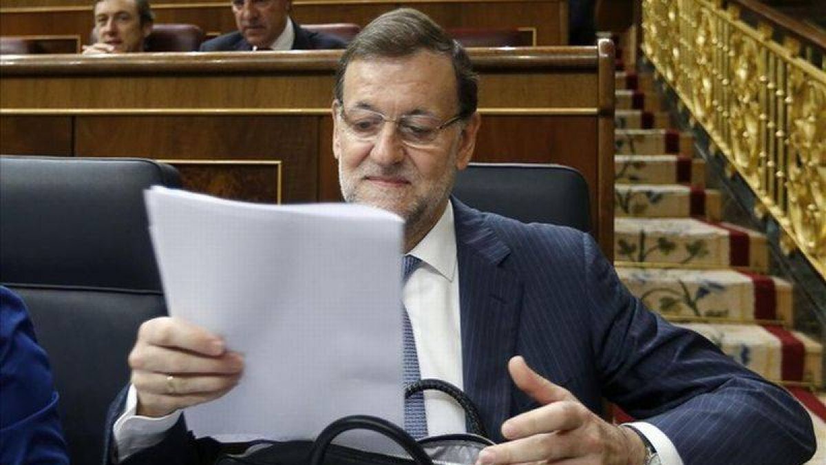 El presidente del Gobierno, Mariano Rajoy, este miércoles en el Congreso.-Foto: EFE / CHEMA MOYA