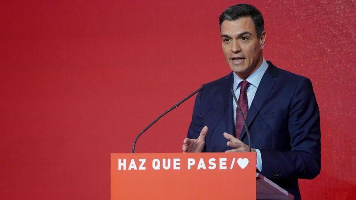 Pedro Sánchez reclama a la gente que acuda a las urnas el 28-A.-JOSÉ LUIS ROCA