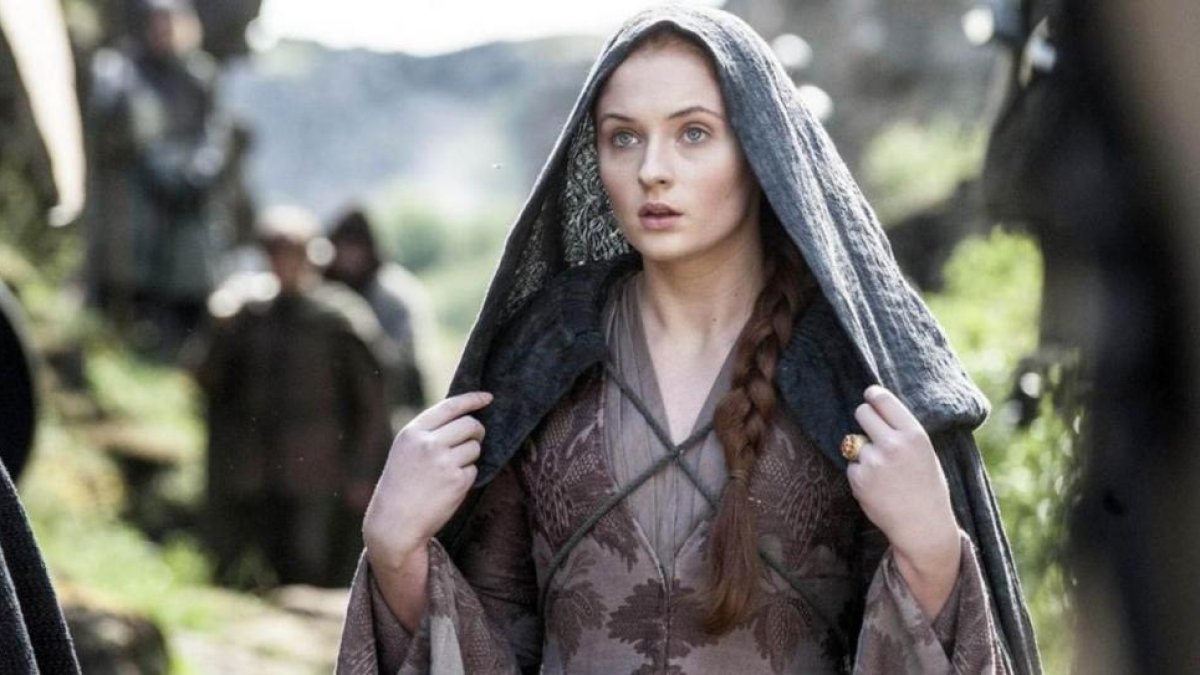 La actriz británica Sophie Turner, como Sansa Stark, en la serie 'Juego de tronos'.-