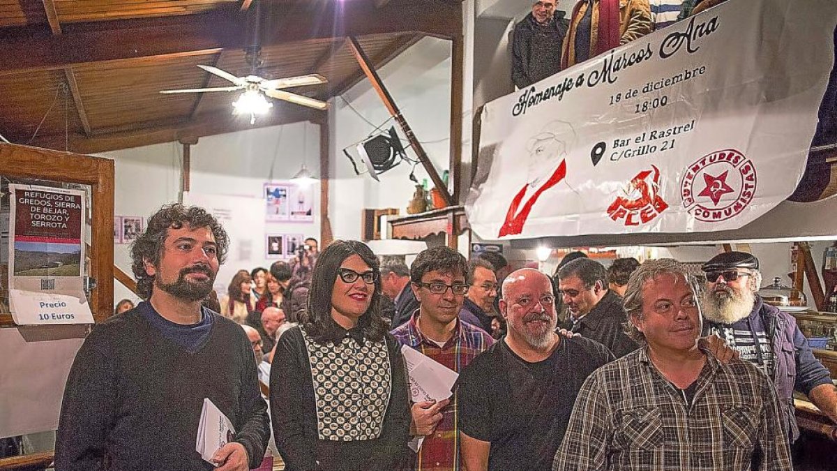 José Sarrión, Virginia Carrera, Angel García, Fernando Saldaña y Raúl Vacas, en el homenaje.-ICAL