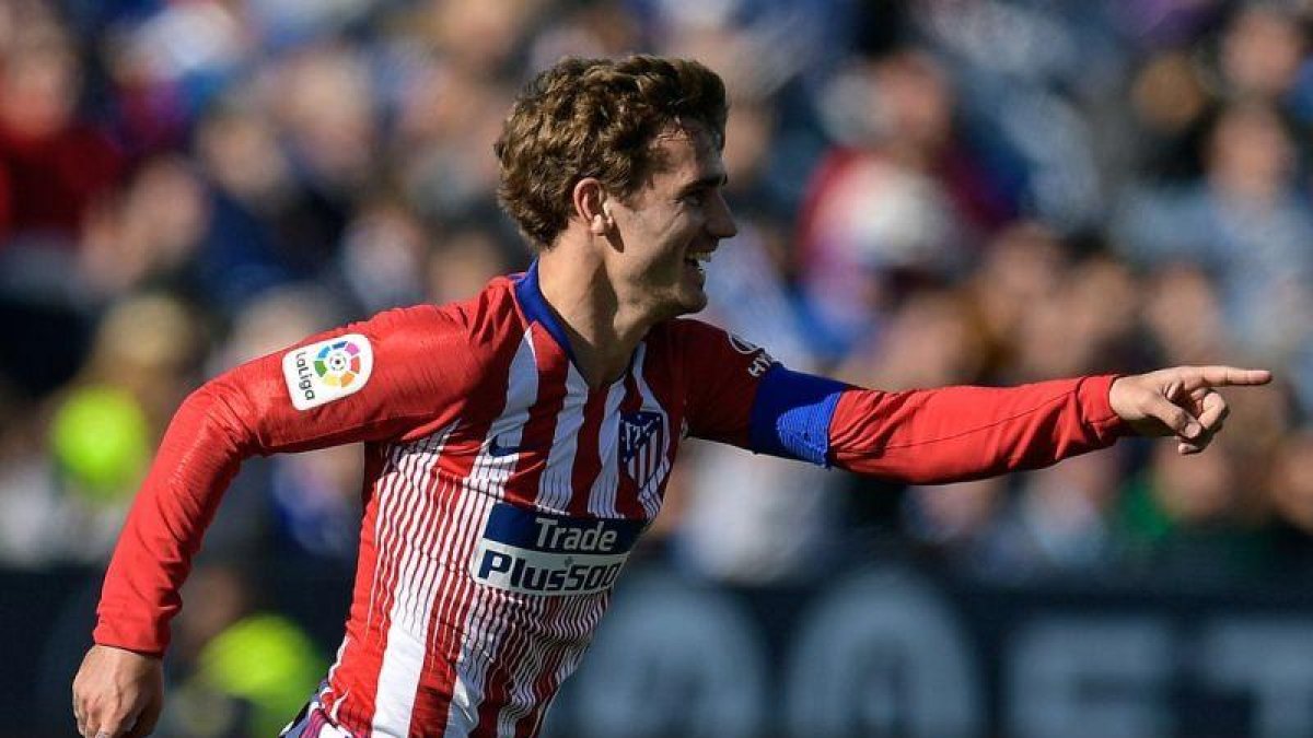 Greizmann celebra el gol del Atlético.-AFP