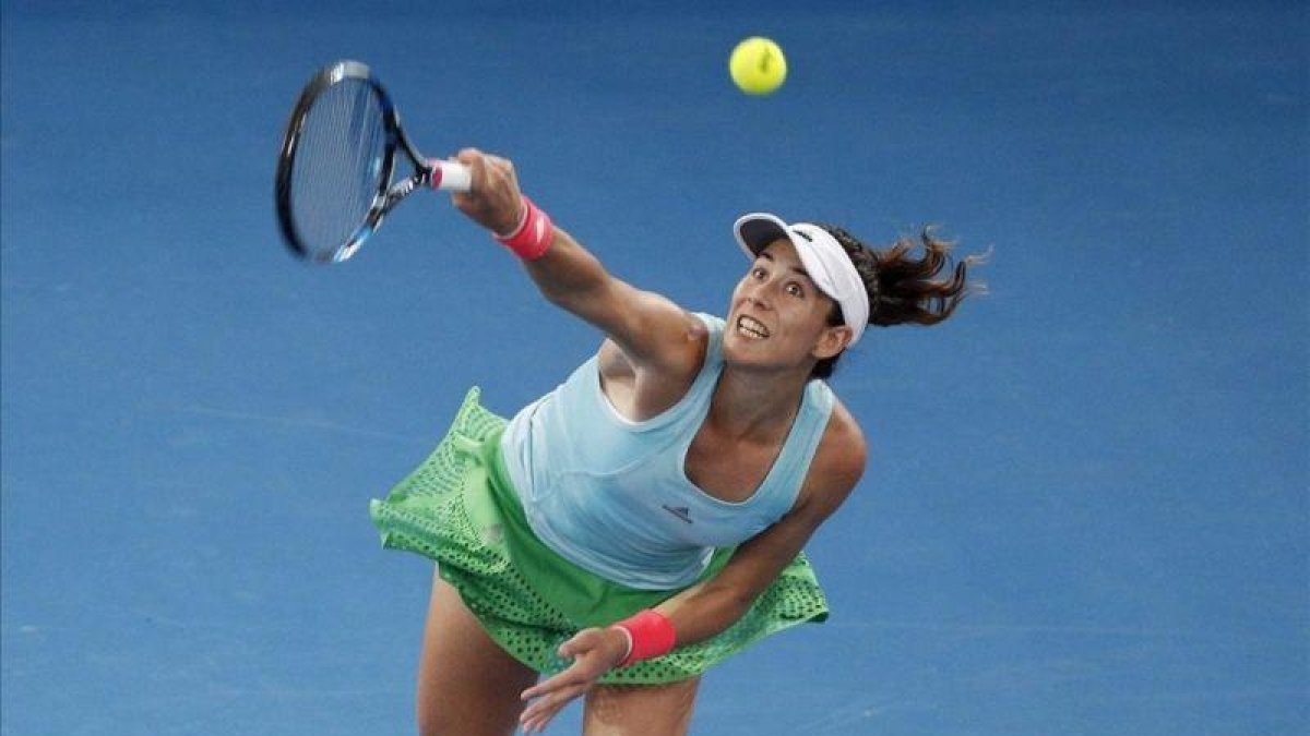 Garbiñe Muguruza, en plena acción.-EFE / DAVE HUNT