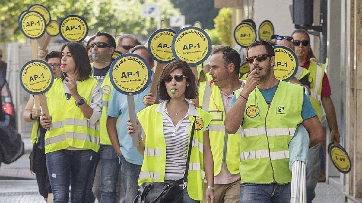 Imagen de la última movilización de trabajadores de la autopista AP-1.-SANTI OTERO
