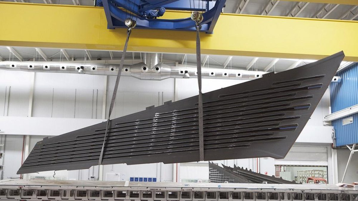 Una de las piezas de Aciturri para el Programa A350 de Airbus.-ICAL