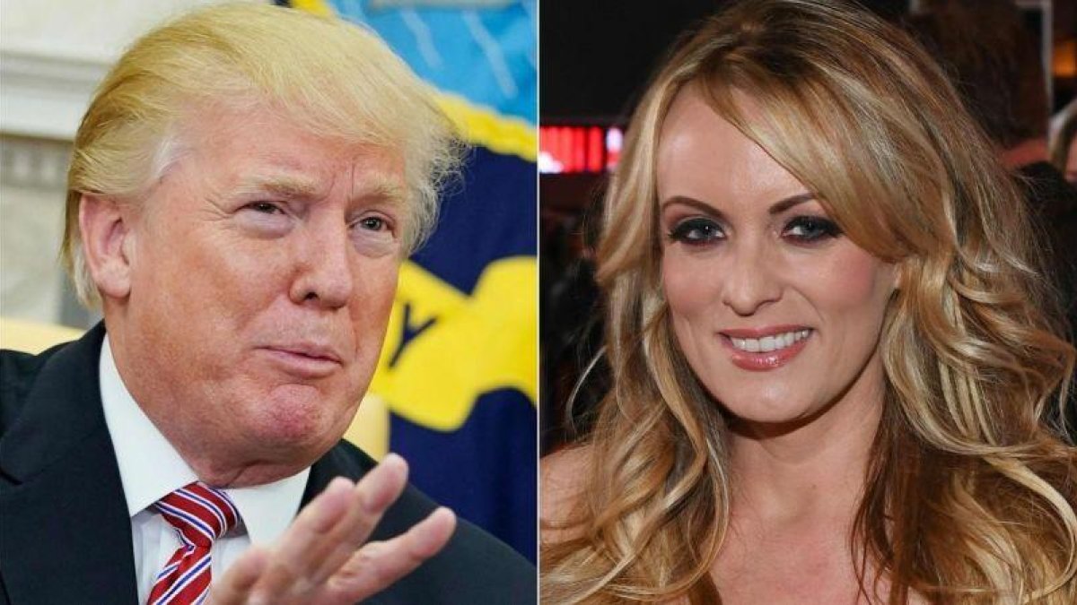 Fotos de archivo del presidente de Estados Unidos, Donald Trump y la actriz porno, Stormy Daniels.-MANDEL NGAN (GETTY IMAGES)
