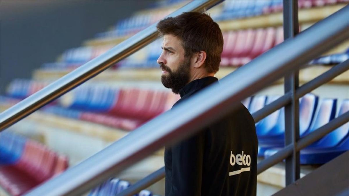 Piqué, durante un entrenamiento, el pasado día 23.-/ EFE / ALEJANDRO GARCIA