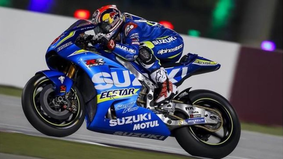 Viñales y su Suzuki, en Doha (Catar).-
