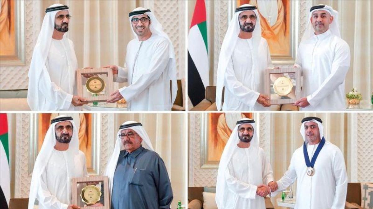 Los galardonados, todos hombres, de los premios de igualdad.-DUBAI MEDIA OFFICE