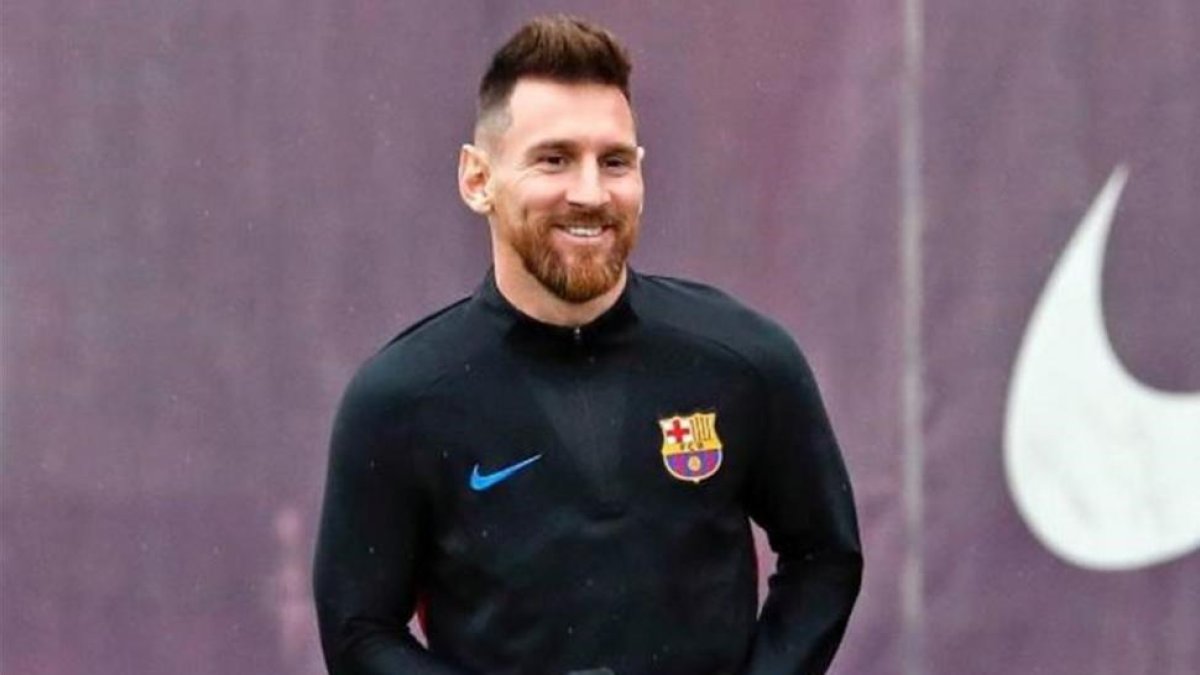 Lionel Messi luce nueva imagen durante el entrenamiento previo al partido contra el Getafe.-INSTAGRAM DE LEO MESSI