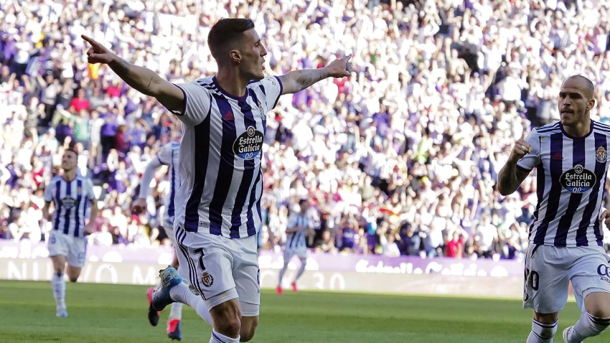 Sergi Guardiola celebra su gol. P. REQUEJO