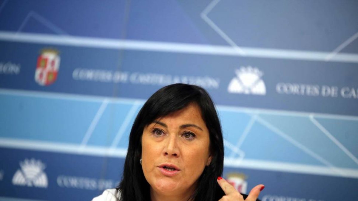 La secretaria de Organización del PSCyL y vicepresidenta segunda de las Cortes, Ana Sánchez, analiza asuntos de actualidad política.-ICAL