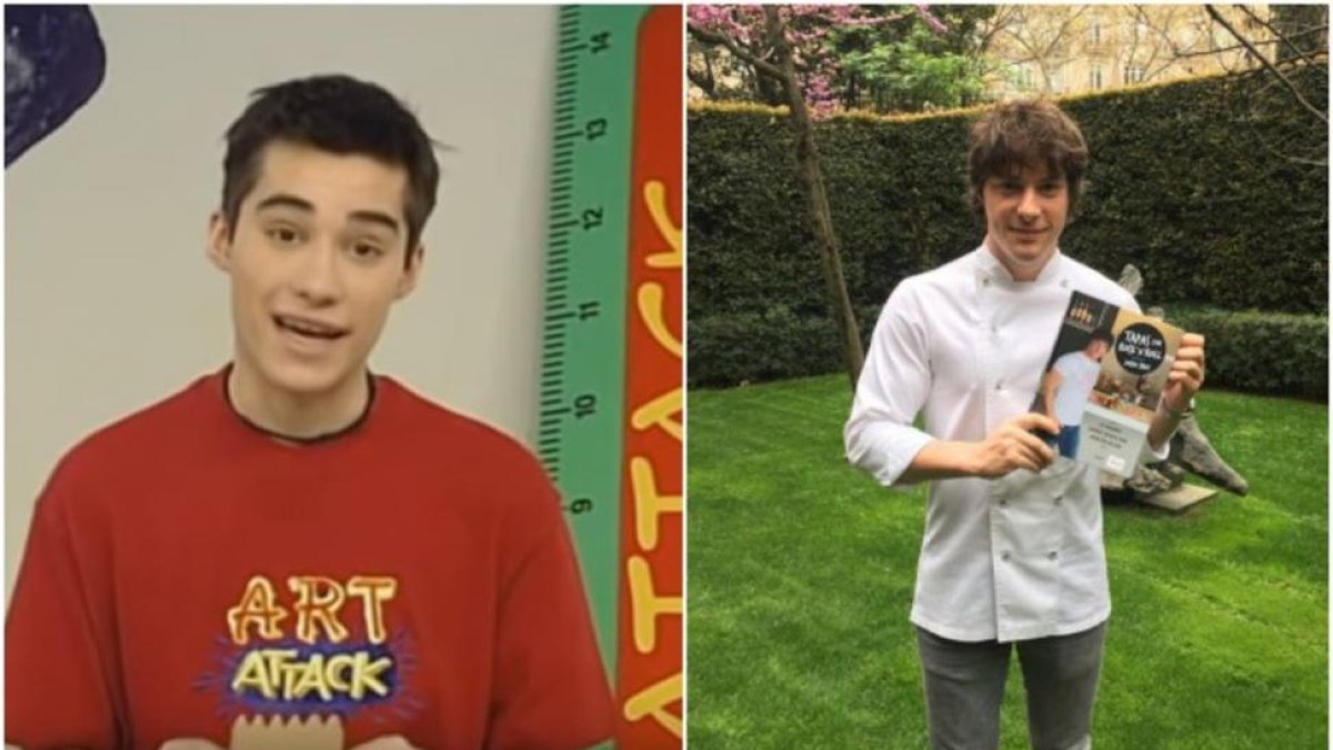 Imágenes de Jordi Cruz, presentador del programa 'Art Attack' a la izquierda, y Jordi Cruz, cocinero y jurado de concurso 'Mastercheff', a la derecha.-