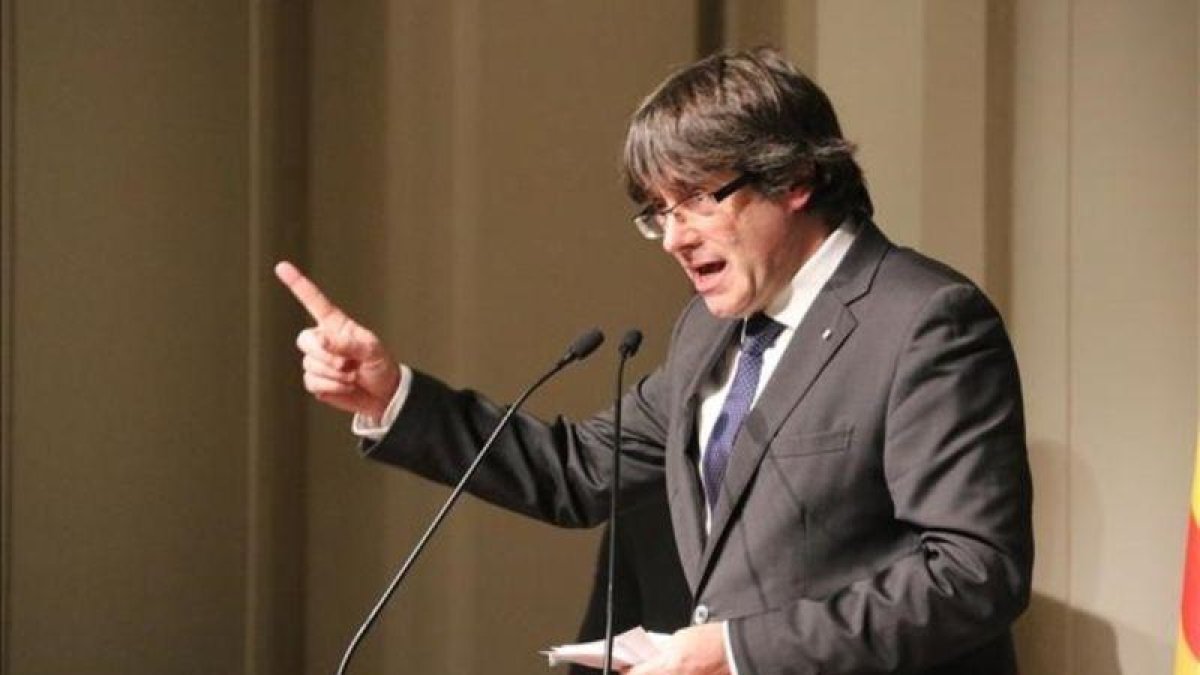 Carles Puigdemont, en un acto en Bruselas.-LAURA POUS (ACN)
