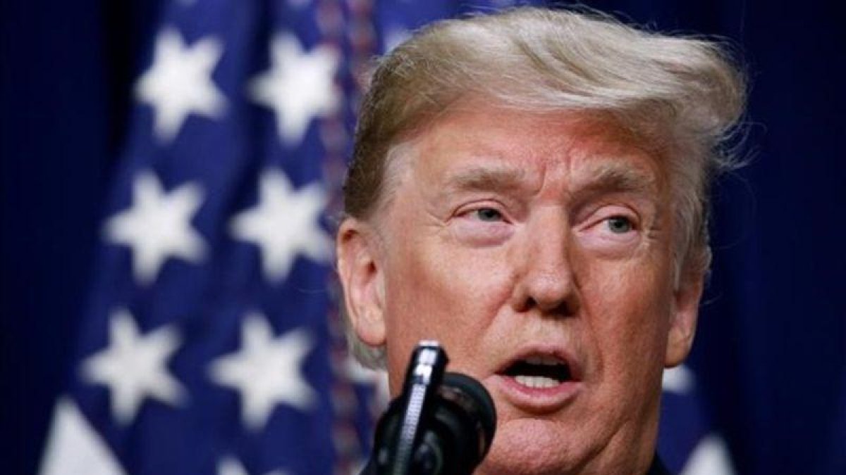 El presidente estadounidense, Donald Trump, durante un acto en Washington.-JIM YOUNG (REUTERS)