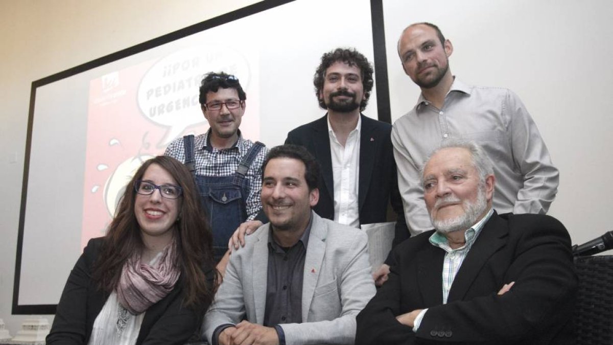 José Sarrión participa en un acto de campaña de IU junto a Julio Anguita-Ical