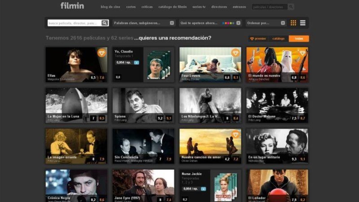 Imagen de la página web de la plataforma de cine Filmin.-EL PERIÓDICO