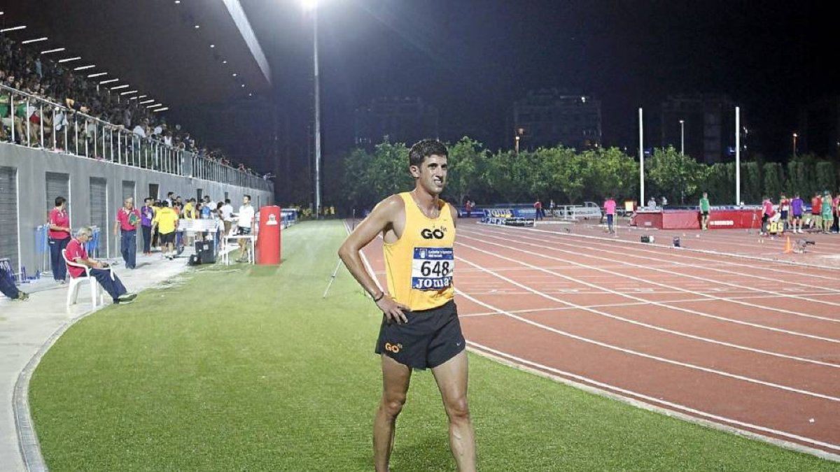 Rodríguez, con gesto de dolor, tras finalizar en la novena posición su participación en el Nacional.-Juan Martí