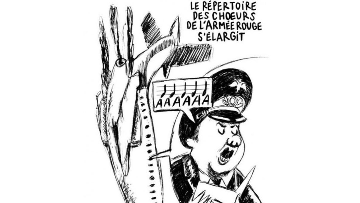 Caricatura de 'Charlie Hebdo' sobre el accidente del avión ruso.-