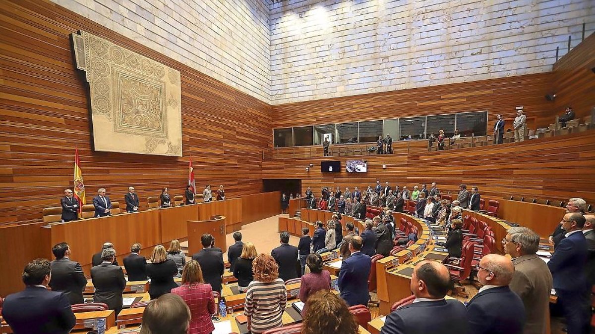 Las Cortes de Castilla y León iniciaron la sesión plenaria con un minuto de silencio en memoria de la joven zamorana Laura Luelmo, que fue asesinada en Huelva-ICAL