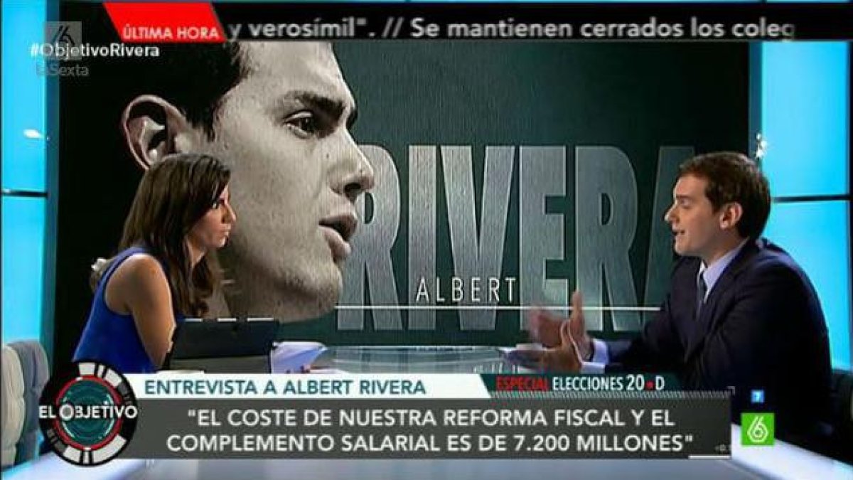Albert Rivera con Ana Pastor, en 'El objetivo'.-LA SEXTA