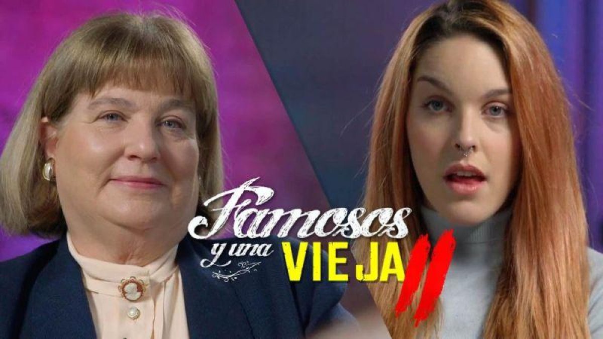 Carátula de presentación del programa de Flooxer 'Famosos y la vieja', con María Jesús y la escritora y actriz porno Amarna Miller.-